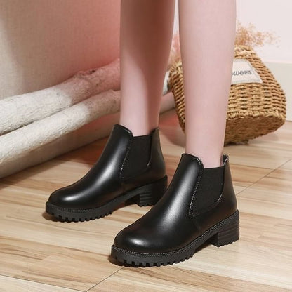 Short Chelsea Boots Leather Faux