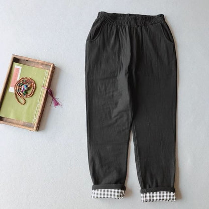 Mid Rise Plain Baggy Pants