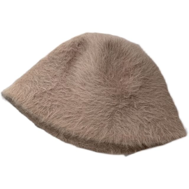 Plain Fluffy Bucket Hat