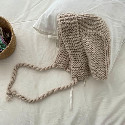 Knit Hat Plain Earflap