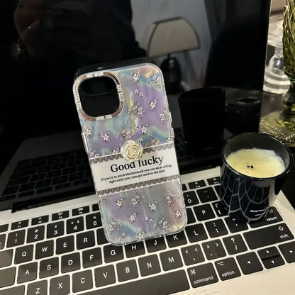 Phone Floral Lettering Case