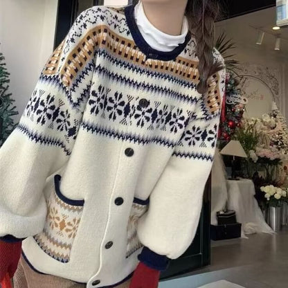 Crewneck Cardigan Button-Up Pattern