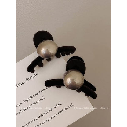 Faux Pearl Flocking Hair Clamp / Set