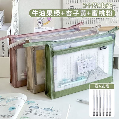 Mesh Pencil Case / Pen / Label / Set