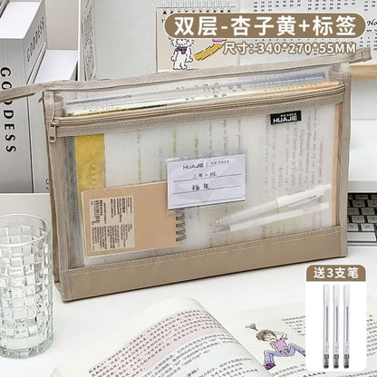 Mesh Pencil Case / Pen / Label / Set