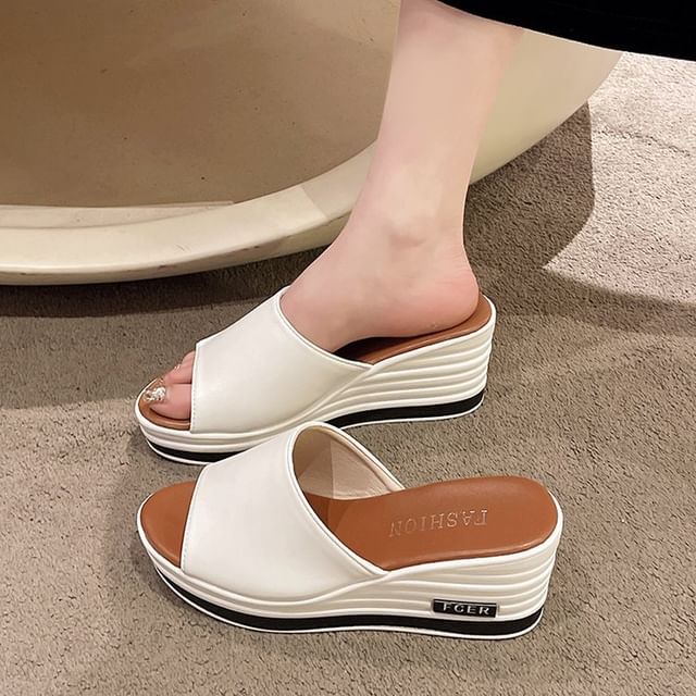 Platform Wedge Slide Sandals