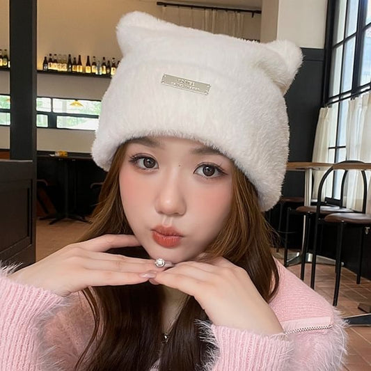 Chenille Metal Cat Plate Ear Hat