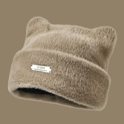 Chenille Metal Cat Plate Ear Hat