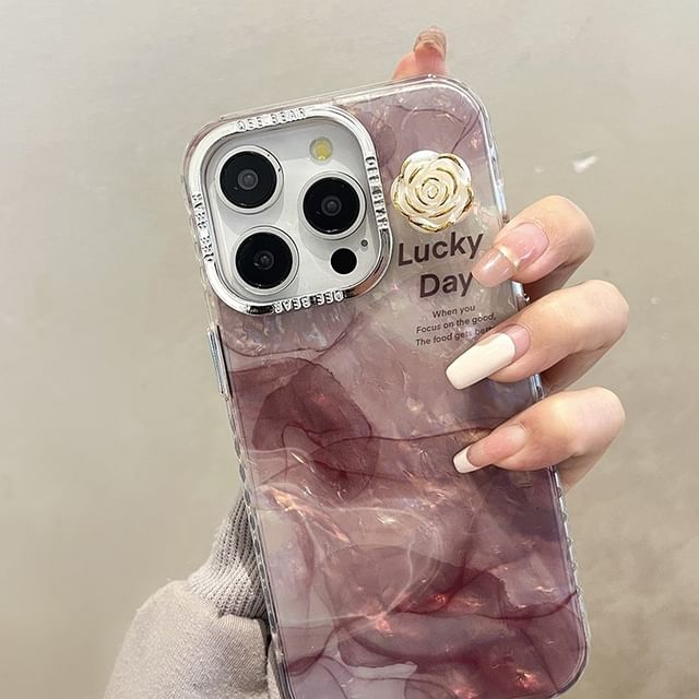 Print Case Floral Phone Marble