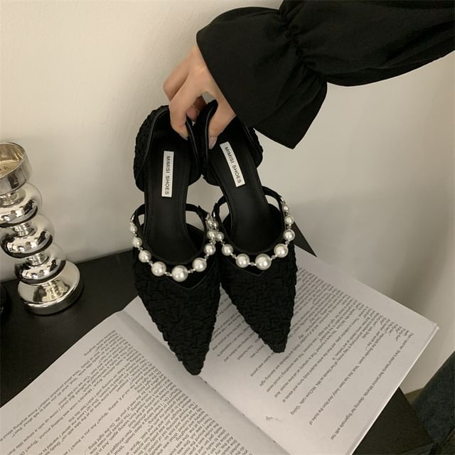 Pearl High Faux Heel Pumps