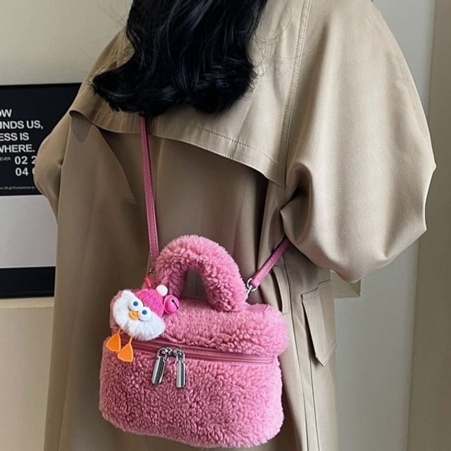 Crossbody Bag Charm / Faux Shearling Set