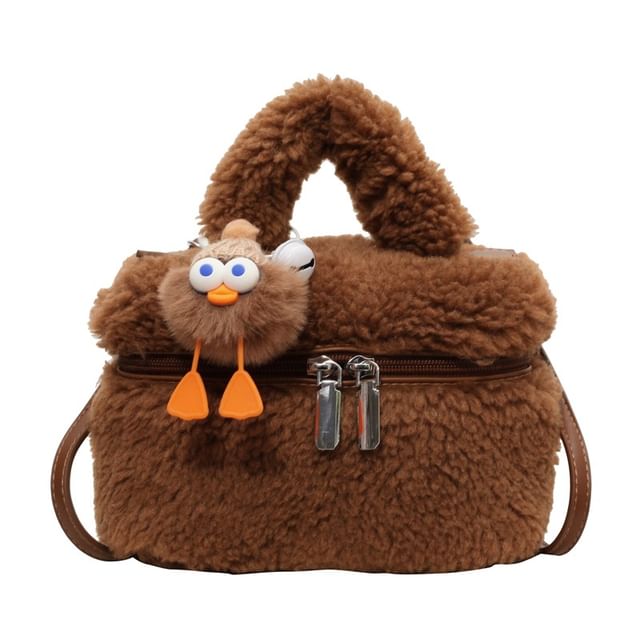 Crossbody Bag Charm / Faux Shearling Set