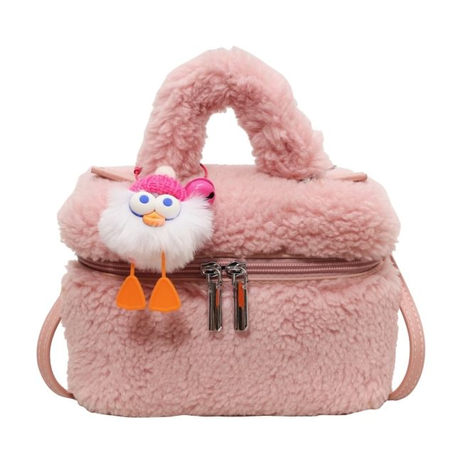 Crossbody Bag Charm / Faux Shearling Set