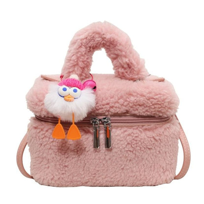 Crossbody Bag Charm / Faux Shearling Set