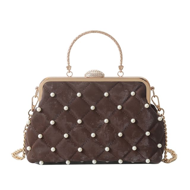 Chain Faux Strap Bag Pearl Crossbody