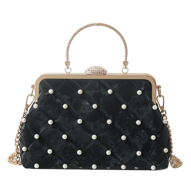 Chain Faux Strap Bag Pearl Crossbody