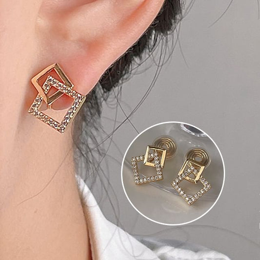 Rhinestone Square Alloy Ear Cuff