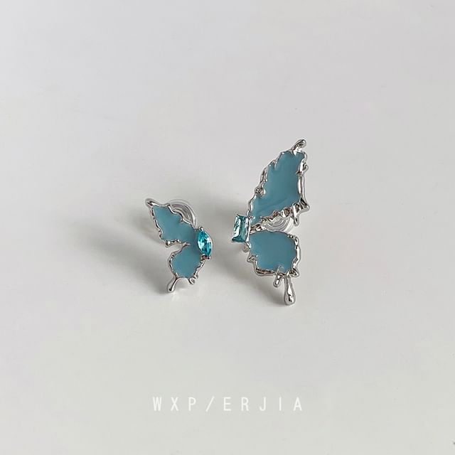 Asymmetrical Butterfly Ear Alloy Rhinestone Cuff