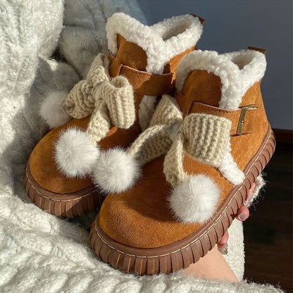 Pom Pom Short Snow Boots