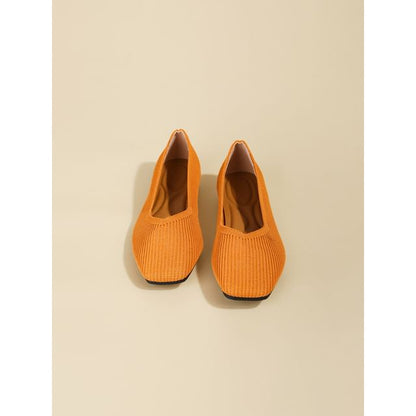 Square Toe Woven Flats