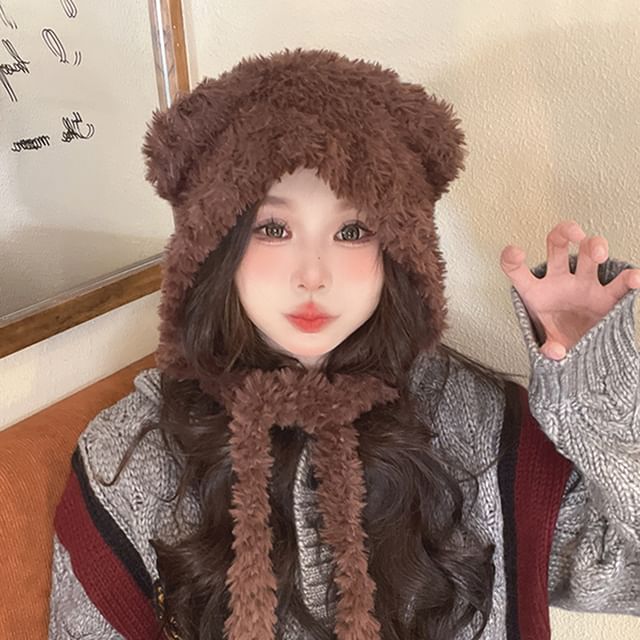 Bear Hat Ear Earflap Fluffy