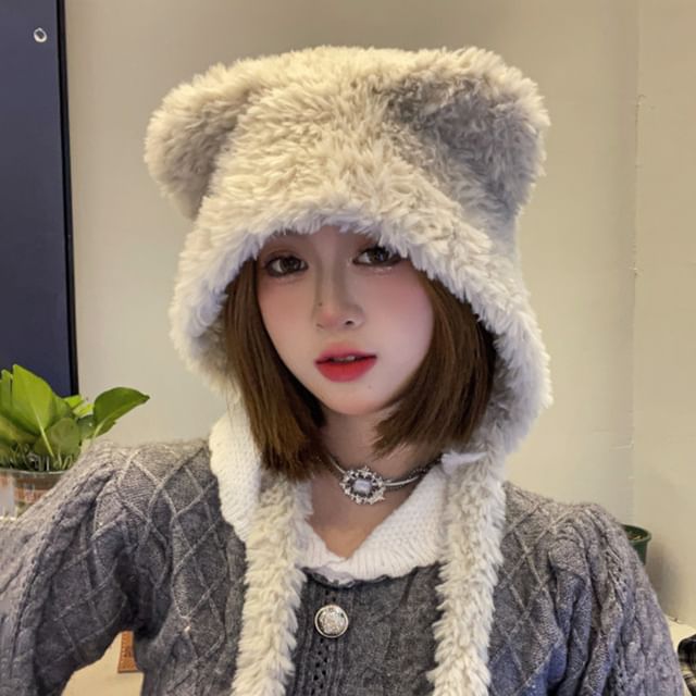 Bear Hat Ear Earflap Fluffy