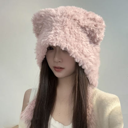 Bear Hat Ear Earflap Fluffy