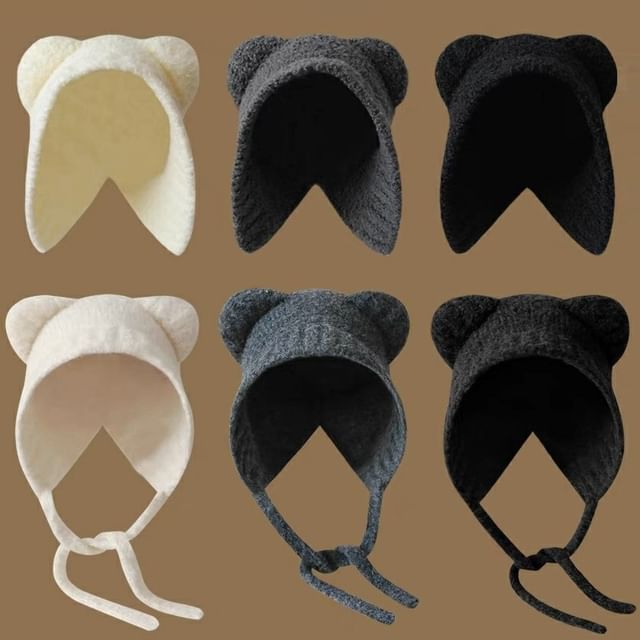 Bonnet Hat Fleece Ear Bear