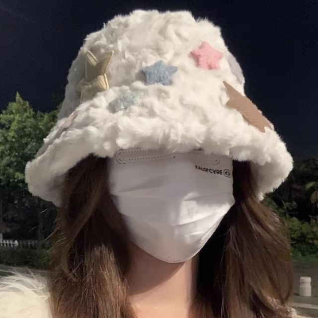 Applique Bucket Hat Star Fleece