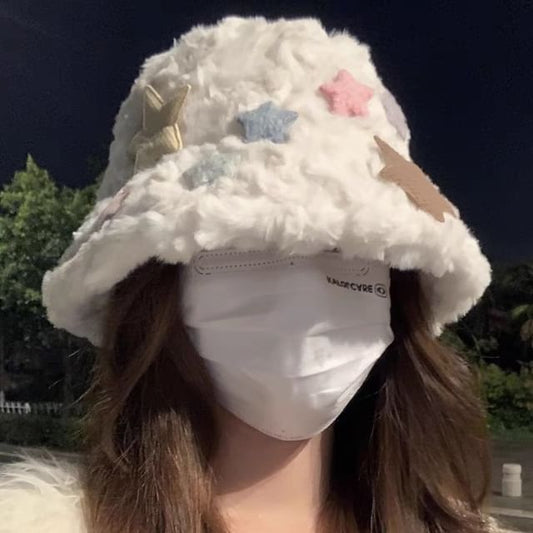 Applique Bucket Hat Star Fleece