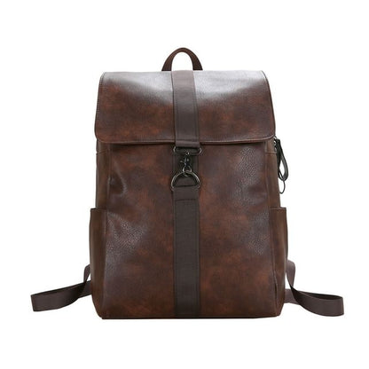 Flap Backpack Faux Leather