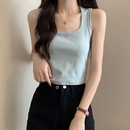 Plain Crop Tank Top