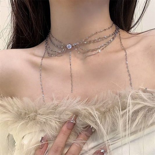 Layered Rhinestone Choker