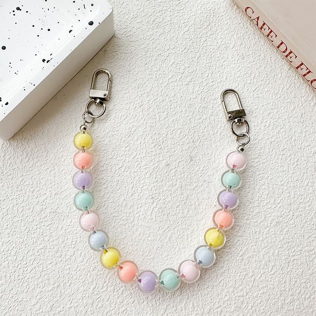 Faux Pearl / Bead Heart Strap Phone