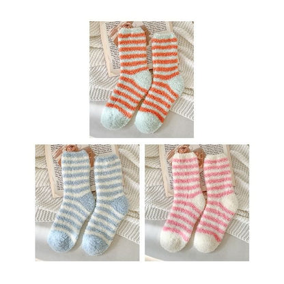 Striped Fleece Socks / Set