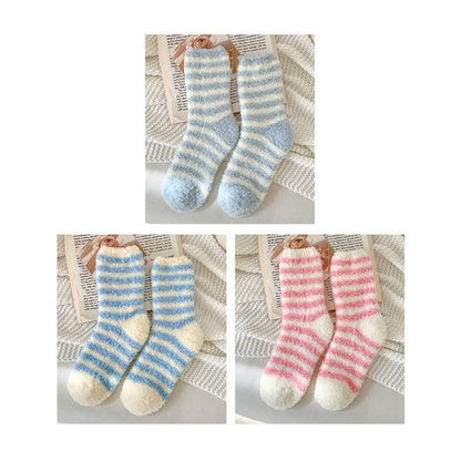 Striped Fleece Socks / Set