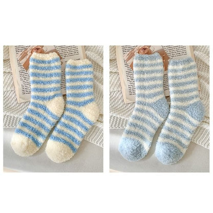 Striped Fleece Socks / Set