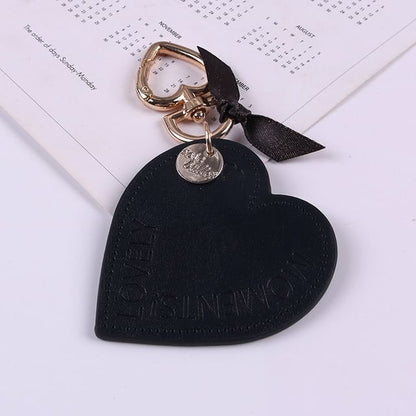 Lettering Heart Faux Leather Keyring