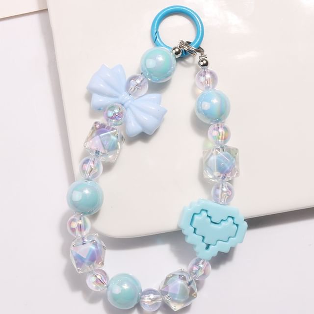 Heart Bow Bead Acrylic Bag Charm