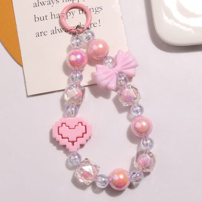 Heart Bow Bead Acrylic Bag Charm