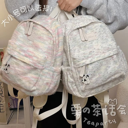 Patterned Multi-Pocket Backpack / Bag Charm / Set