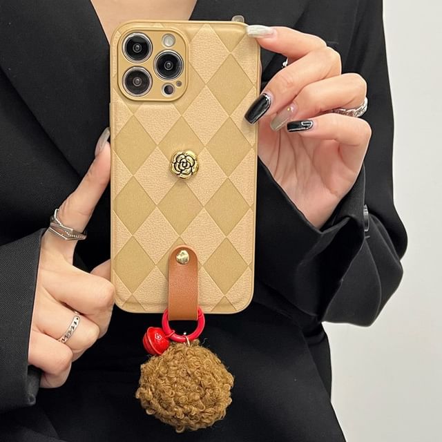 Argyle Bell Pom Phone Rose Case