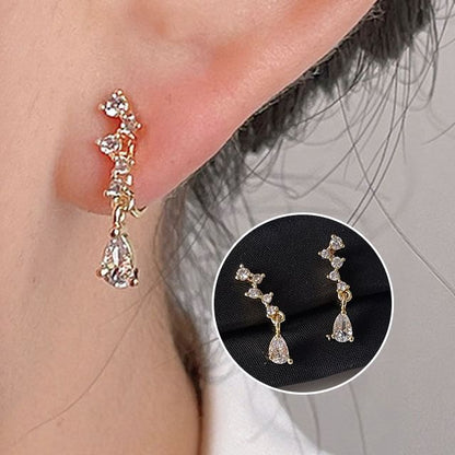 Drop Rhinestone Clip-On Earring