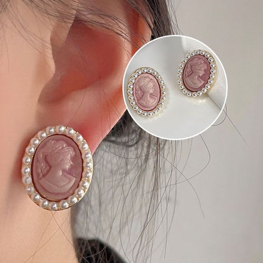 Earring Faux Face Clip-On Pearl