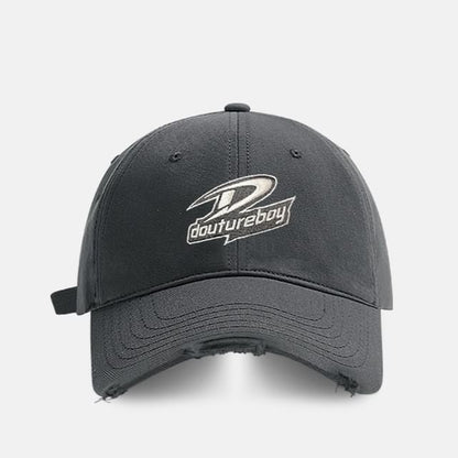 Distressed Embroidered Baseball Lettering Cap