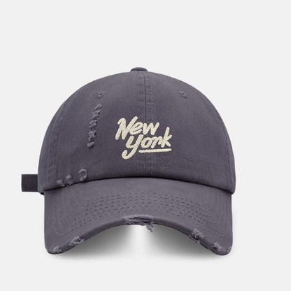 Baseball Distressed Cap Embroidered Lettering