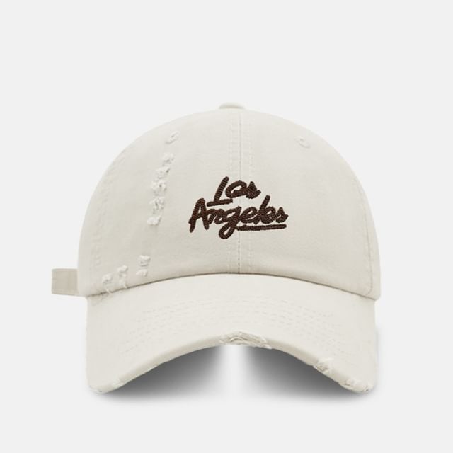Embroidered Baseball Lettering Cap Distressed