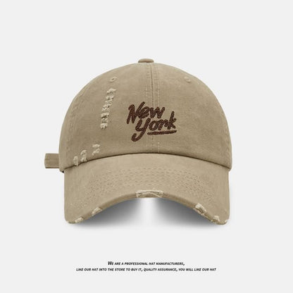 Baseball Distressed Cap Embroidered Lettering