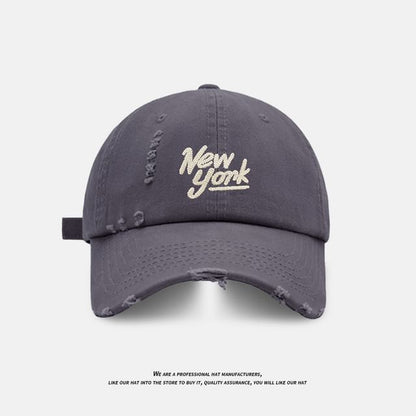 Baseball Distressed Cap Embroidered Lettering
