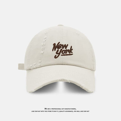 Baseball Distressed Cap Embroidered Lettering